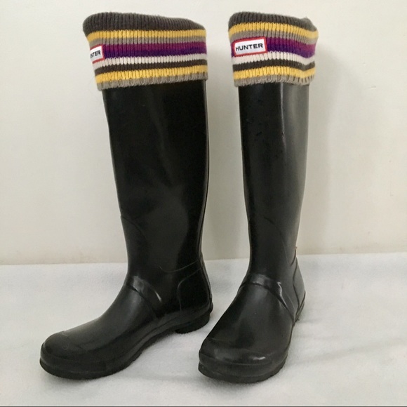 Hunter Shoes - Hunter Boots Tall Black High Gloss